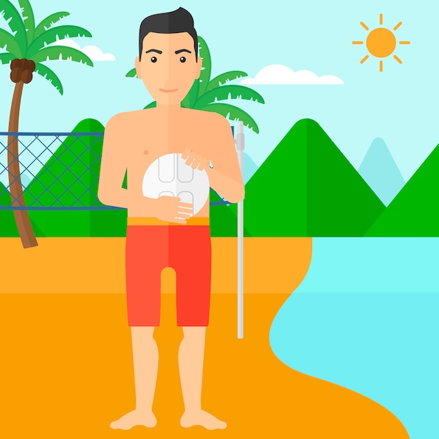 Vector jugador de voleibol de playa