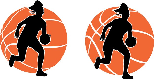Jugadora de baloncesto de chica Clipart de baloncestro de corte de archivos