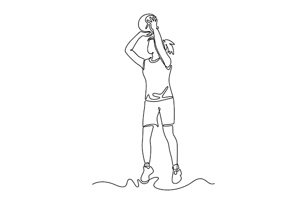 jugadora de baloncesto haciendo un tiro de salto para anotar un punto