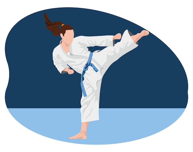 Vector jugadora de karate