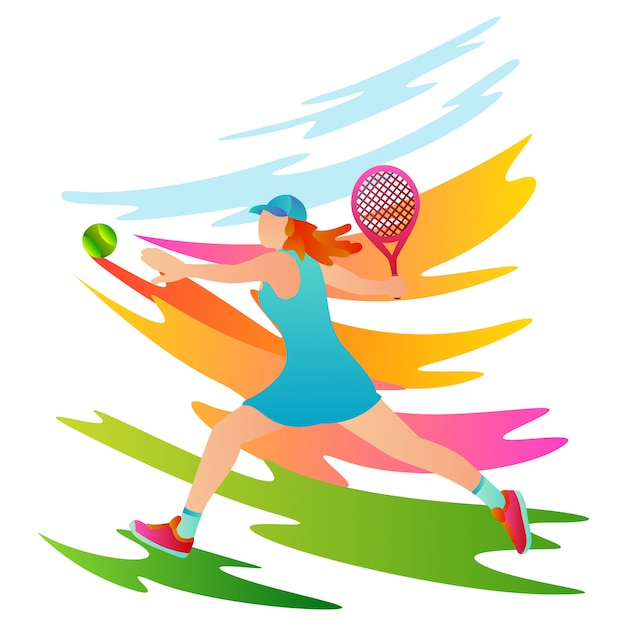 La jugadora de tenis golpeará la pelota.