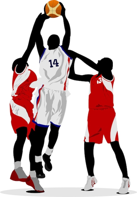 Jugadores de baloncesto ilustración vectorial