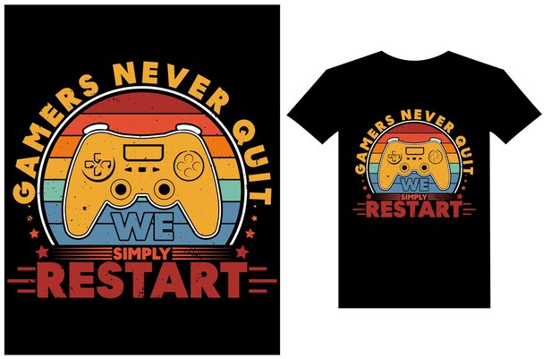 Los jugadores nunca dejan, simplemente reiniciamos el juego Diseño de camisetas de jugadores Cartel tipográfico gráfico vectorial