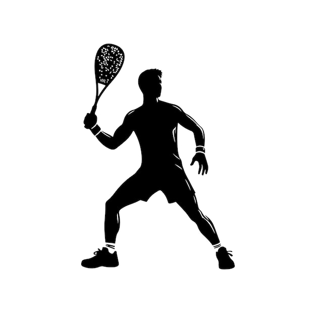 Vector jugadores de squash ilustración vectorial de silueta