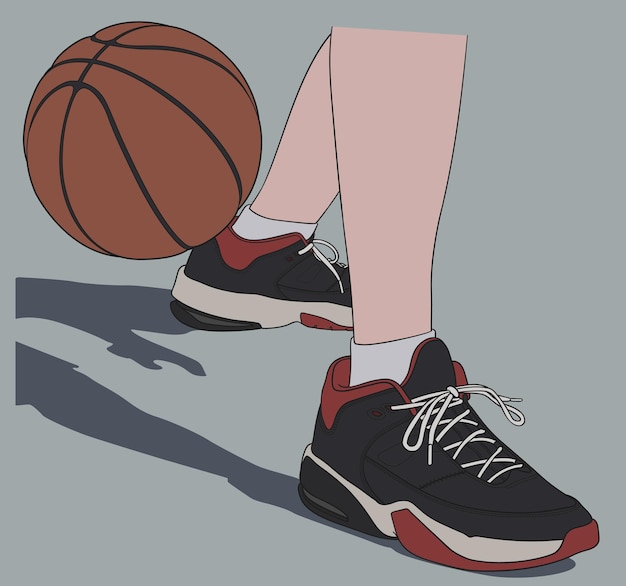 Jugando baloncesto ilustración