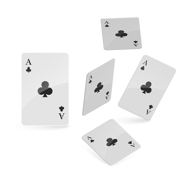 Jugando a las cartas cayendo sobre un fondo claro. isometrico y 3D