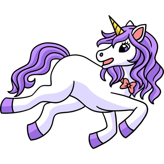 Jugando Unicornio Dibujos Animados Color Clipart