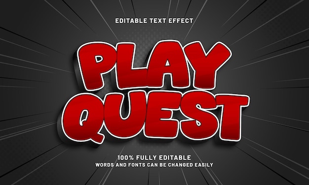 jugar a la búsqueda de efectos de texto editables con un tema de juego y niños