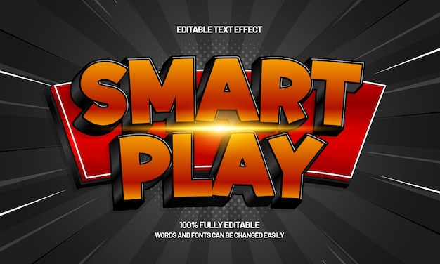 jugar efecto de texto editable inteligente con un juego y estilo de texto para niños