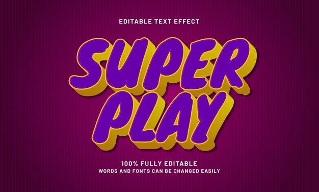 jugar efectos de texto súper editables con un tema inteligente y para niños