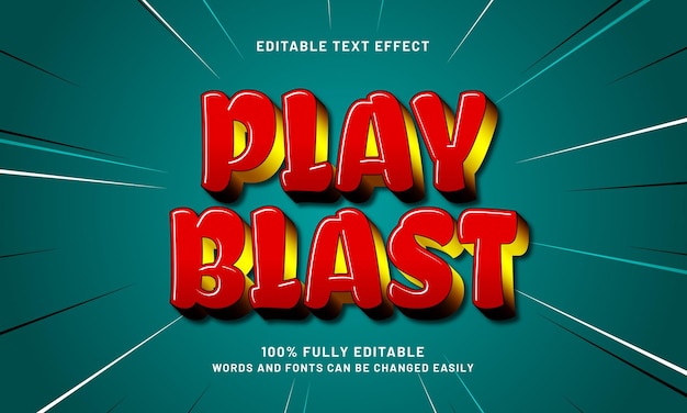 jugar explosión efecto de texto editable con un juego y niños estilo de texto