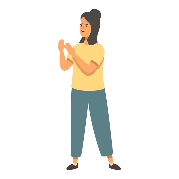 Vector jugar feliz chica icono de dibujos animados vector abuela visita a casa