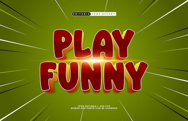 jugar gracioso efecto de texto editable con un juego y jugar efecto de texto