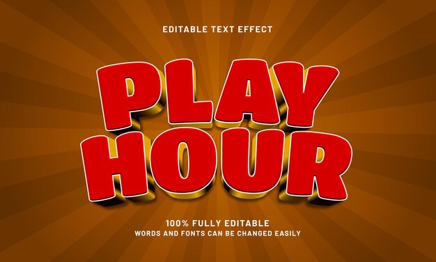 jugar horas efectos de texto editables con un tema de juego y juego