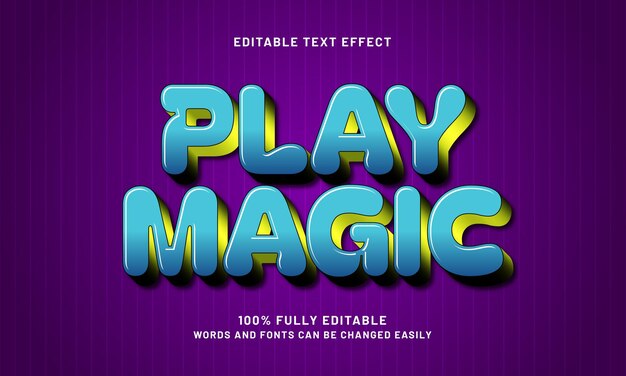 jugar magia efecto de texto editable con un juego y niños estilo de texto