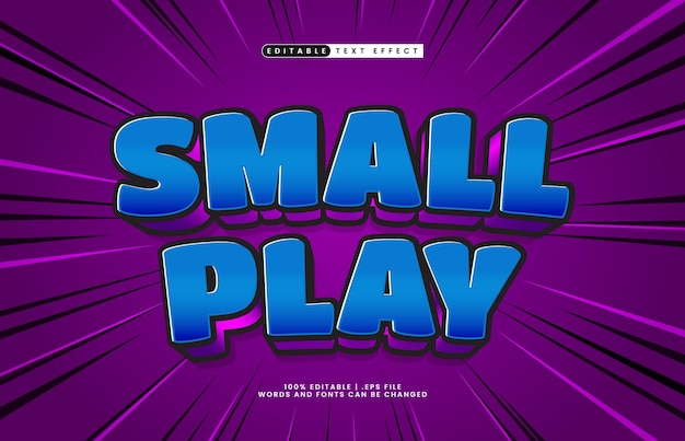 jugar pequeño efecto de texto editable con un estilo de texto para niños y juegos