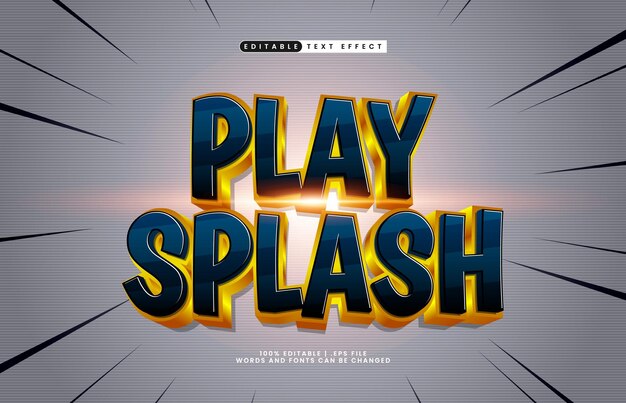 jugar splash efecto de texto editable con un juego y jugar efecto de texto