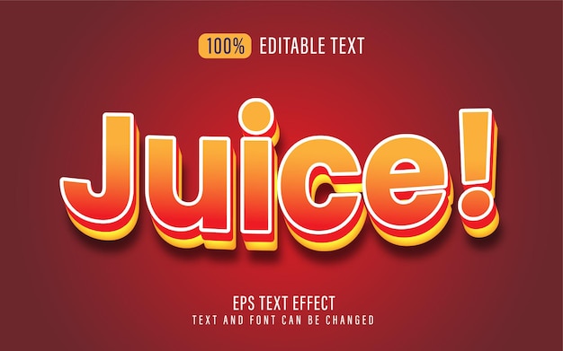 Vector jugo de efecto de texto editable