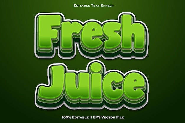 Jugo fresco Efecto de texto editable Estilo de gradiente de relieve 3D