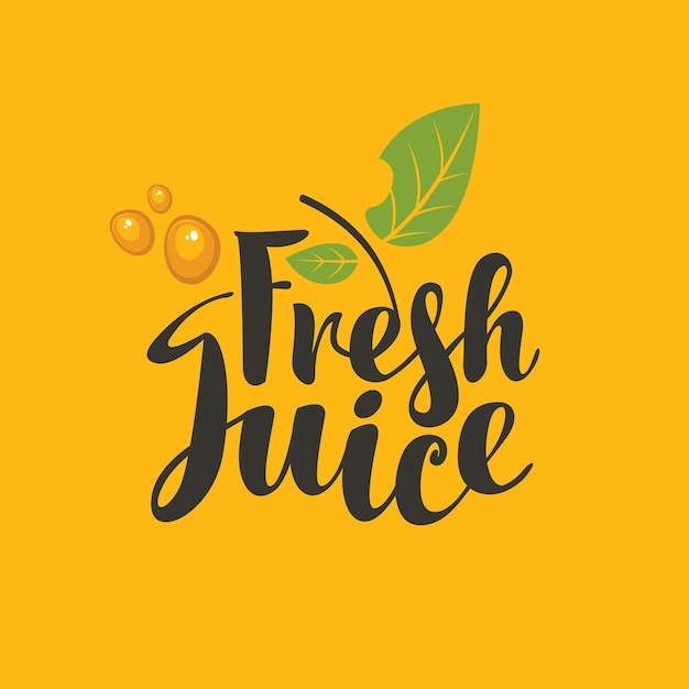 Vector jugo fresco de letras