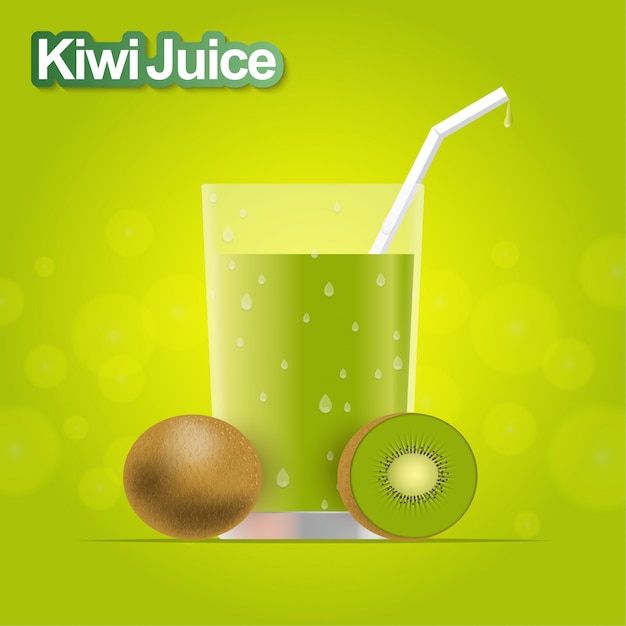 Vector jugo de kiwi realista