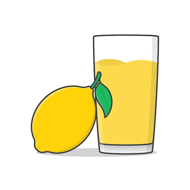 Jugo de limón con ilustración de icono de limón.