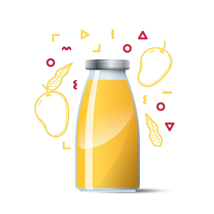 Vector jugo de mango