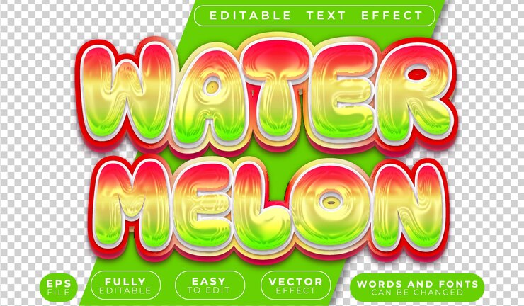 Vector jugo de melón, agua de frutas, archivo de texto vectorial totalmente editable