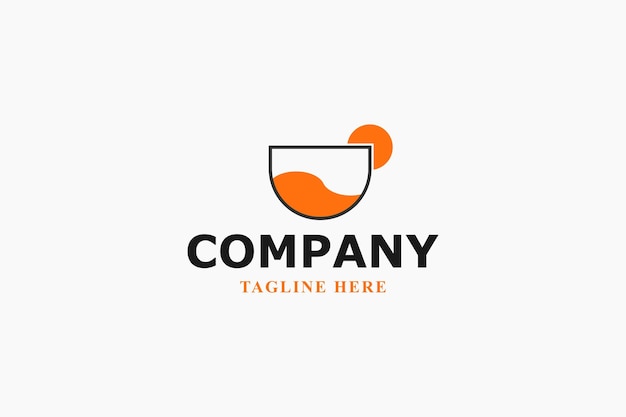 Jugo de naranja fresco logotipo moderno