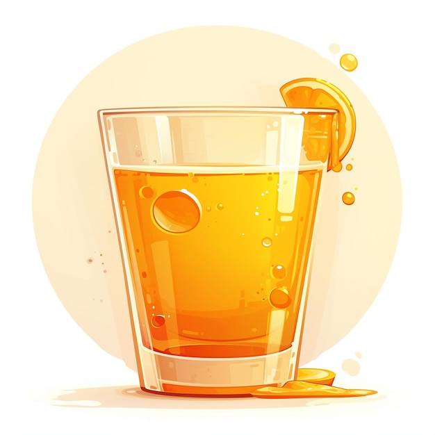 Vector jugo de naranja picante de cúrcuma para mejorar la salud