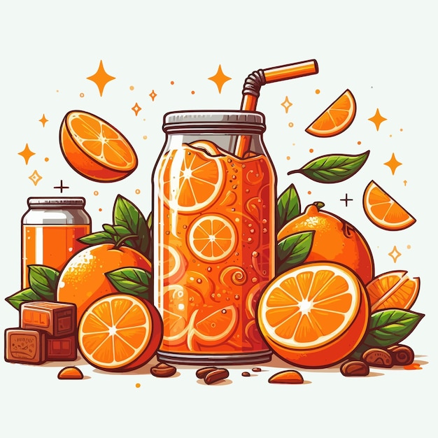 Vector jugo de naranja
