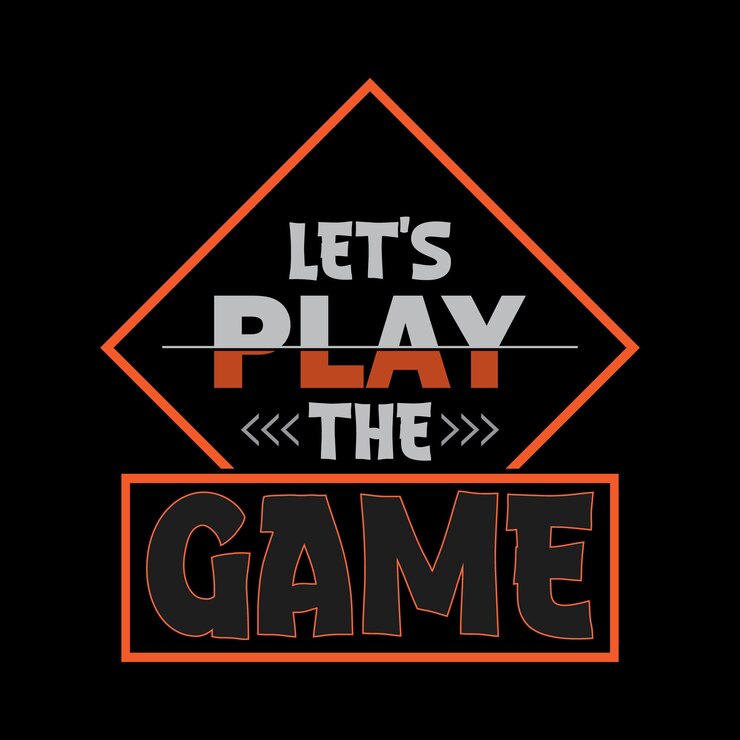 Juguemos al juego elegante camiseta y ropa cartel de diseño abstracto Vector Premium