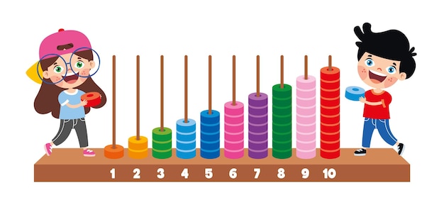 Vector juguete de ábaco para la educación de los niños