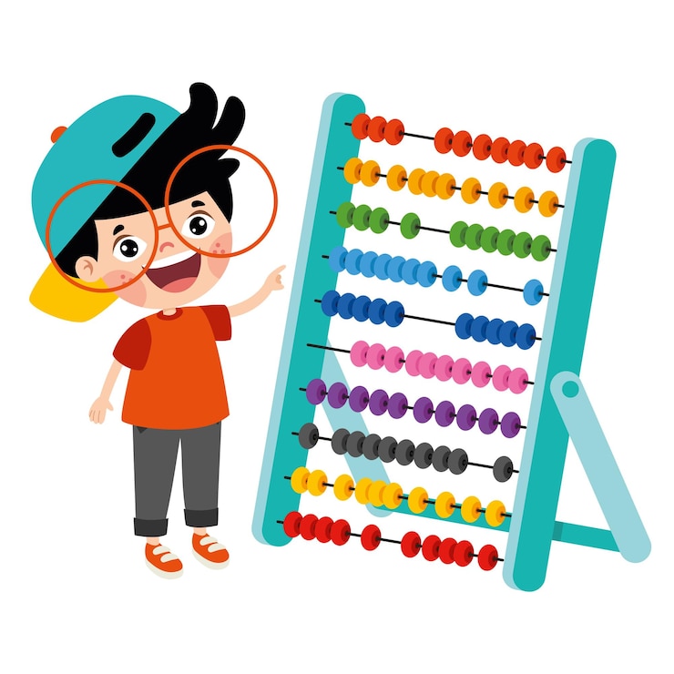Vector juguete de ábaco para la educación de los niños
