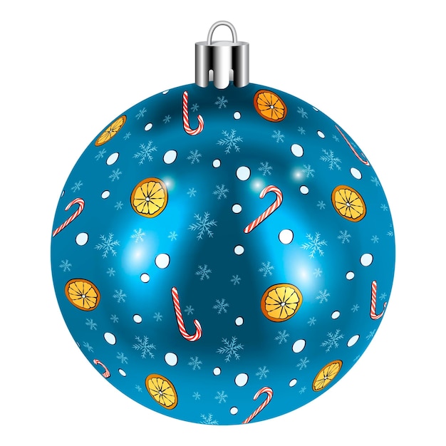 Juguete de árbol de Navidad bola azul con patrón
