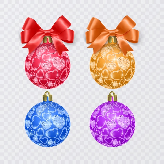 Juguete de árbol de Navidad Bola colorida con textura brillante aislado sobre fondo blanco.