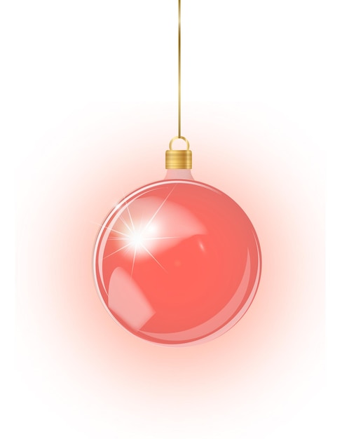 Juguete de árbol de navidad rojo aislado en un fondo transparente almacenamiento de decoraciones de navidad vector ob