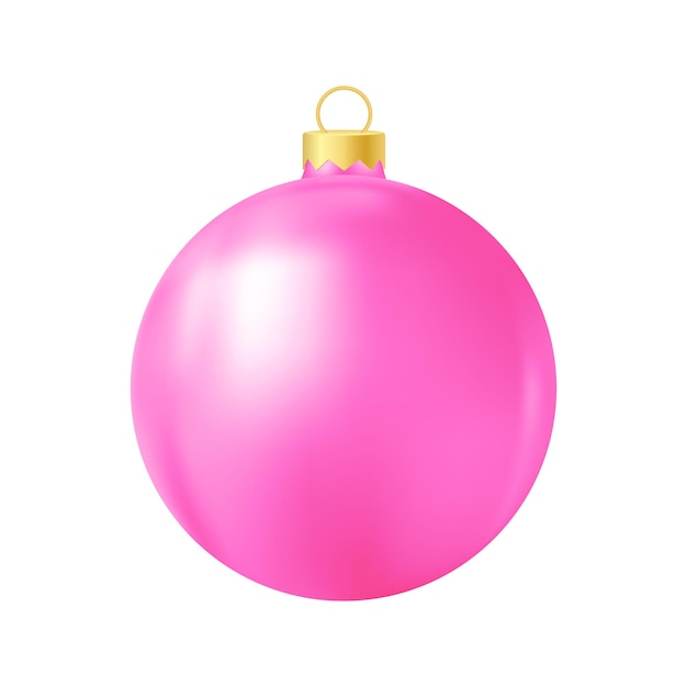 Juguete de árbol de Navidad rosa Ilustración de color realista