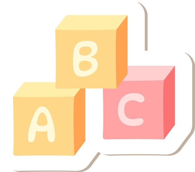 Juguete de bloques ABC Pegatina