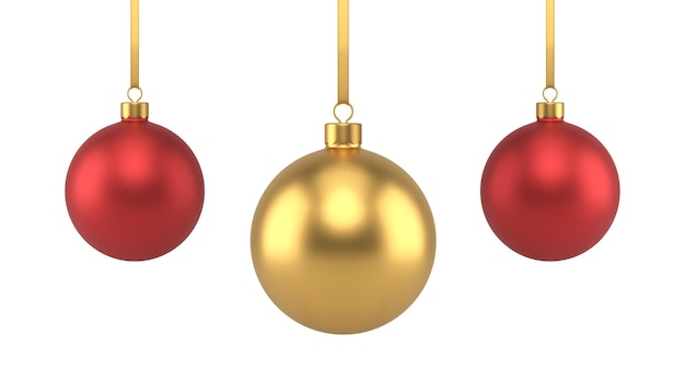 Juguete de bola de Navidad colgado metálico brillante decoración de vacaciones de invierno tradicional vector de icono 3d realista