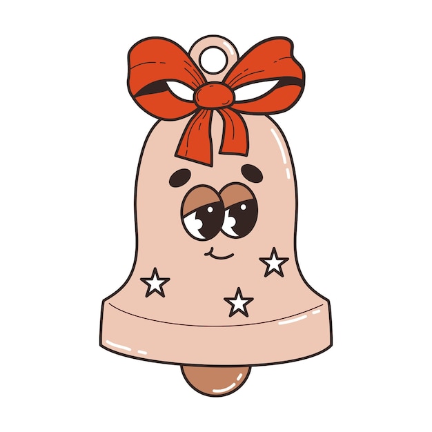 Juguete de campana de Navidad personaje de dibujos animados retro Juguete tradicional de decoración de árboles de Navidad