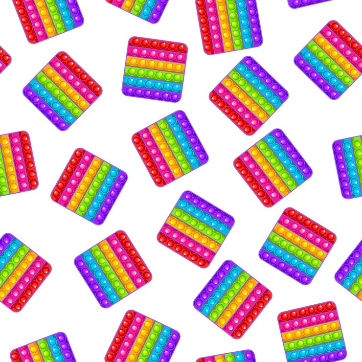 Vector juguete cuadrado de patrones sin fisuras juguete antiestrés sensorial colorido para fidget pop it