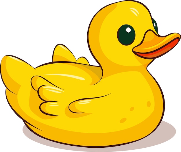 Vector juguete de los niños del pato de goma amarillo aislado en la ilustración del vector del fondo