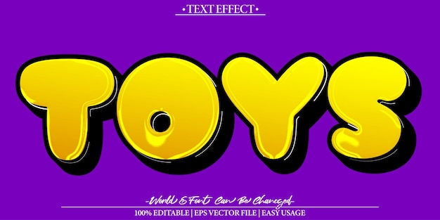 Juguetes Efecto de texto vectorial Editable Alfabeto Juego infantil Juego infantil