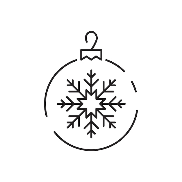 Juguetes navideños de estilo de línea Navidad o Año Nuevo Elementos Ilustración vectorial
