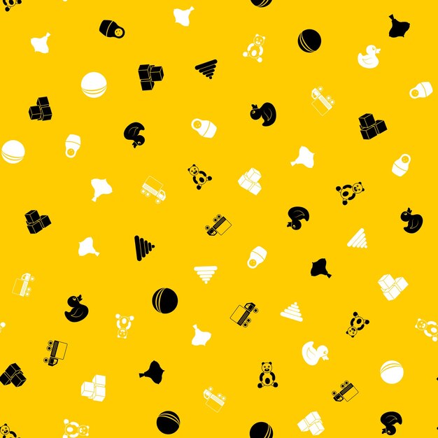 Juguetes para niños dibujos a mano alzada doodle de patrones sin fisuras juguetes dibujados a mano elementos de diseño fondo ilustración vectorial
