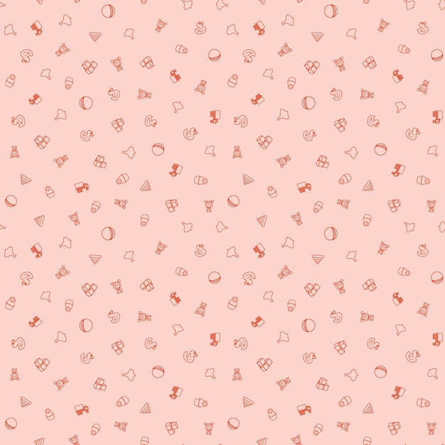 Juguetes para niños dibujos a mano alzada garabatos de patrones sin fisuras Juguetes dibujados a mano elementos de diseño de fondo Ilustración vectorial