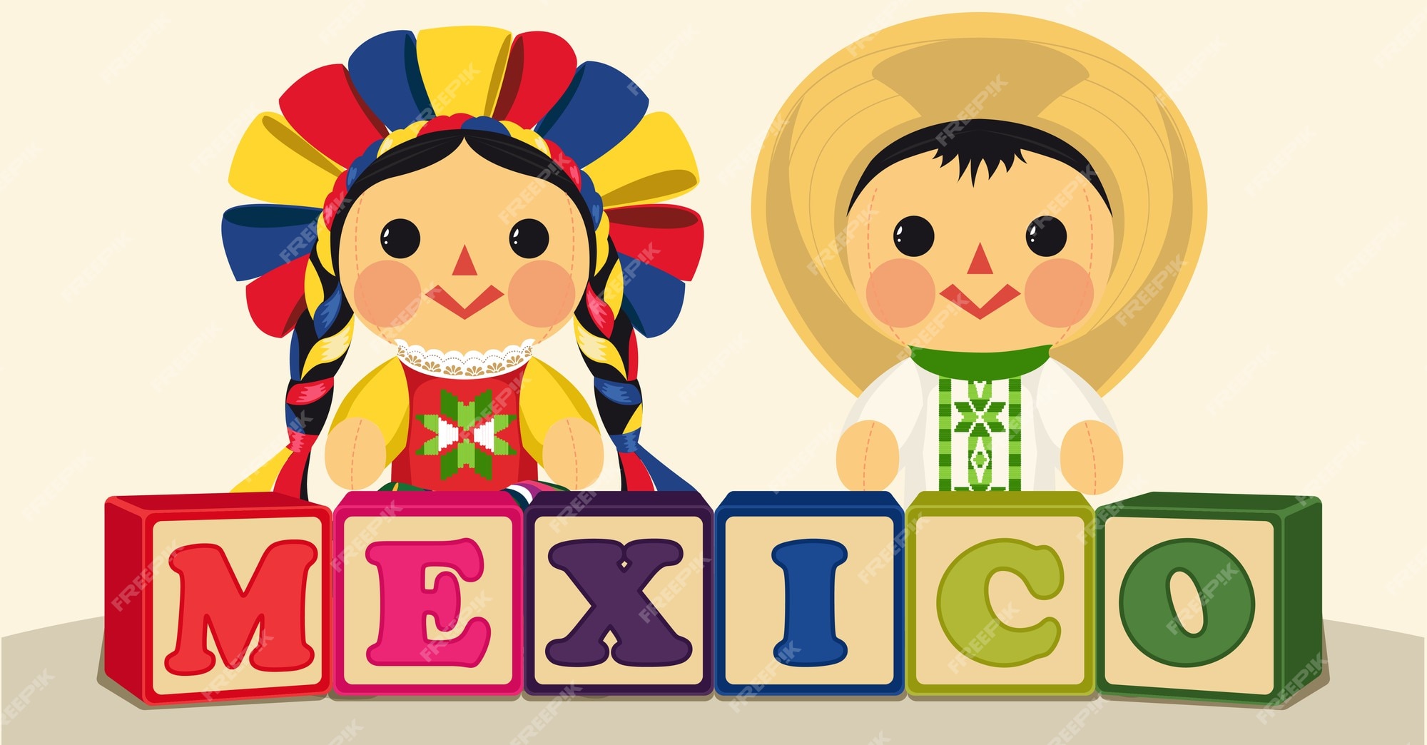 Juguetes tradicionales mexicanos | Vector Premium