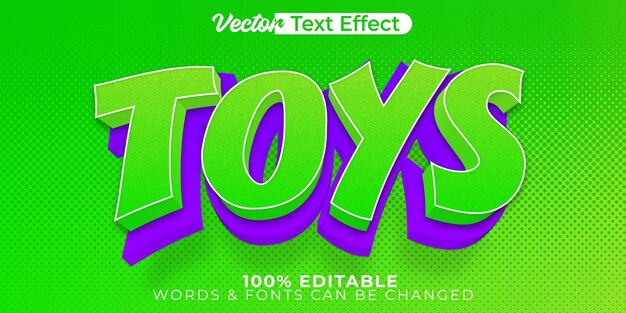 Juguetes Vector Efecto Texto Alfabeto Editable Niño Niño Juego Infancia