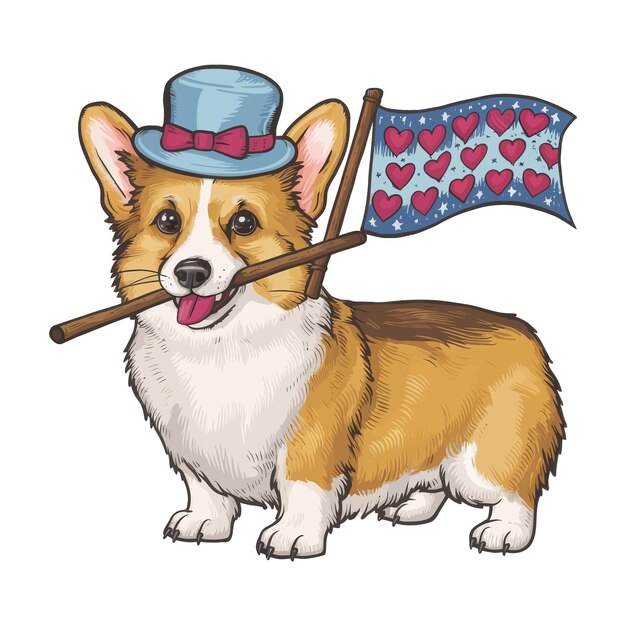 Vector el juguetón corgi sublimación clipart